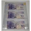 Image 1 : 2001 5 Canadian Ten Dollar Bank Notes In Series