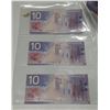 Image 2 : 2001 5 Canadian Ten Dollar Bank Notes In Series