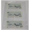 Image 2 : 1991 3 Canadian Twenty Dollar Bank Notes In Series