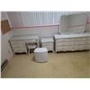 Image 1 : Set of wood dressers, chair and night stand- sizes vary- “Desk and end table have added thi