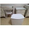 Image 3 : Set of wood dressers, chair and night stand- sizes vary- “Desk and end table have added thi