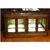Image 5 : Solid wood and beveled glass lighted display cabinet- 56" by 16" by 30"H- has mirrored back, lights