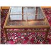 Image 2 : 4 paned beveled glass coffee table- 38" by 38" by 17"H