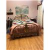 Image 4 : Brass head board and footboard for a double size bed- 55"L"Glass front. Bed not included.”