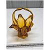 Image 1 : Amber colored art glass