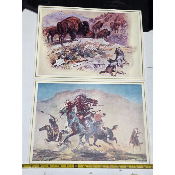 2 prints- staking the herd and redsking raiders