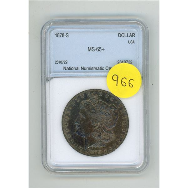 1878-S U.S.A Dollar - National Numismatic Certification - MS-65+.