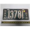 Image 1 : 1918 Saskatchewan License Plate.