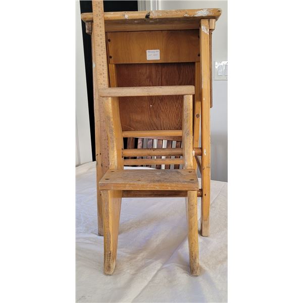 Wooden folding kitchen step stool