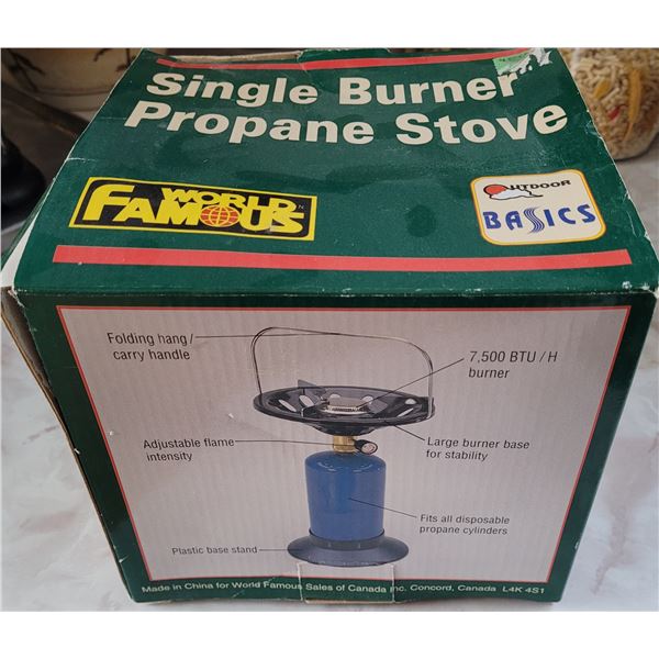 Single Burner Propane Stove - original box - never used - complete