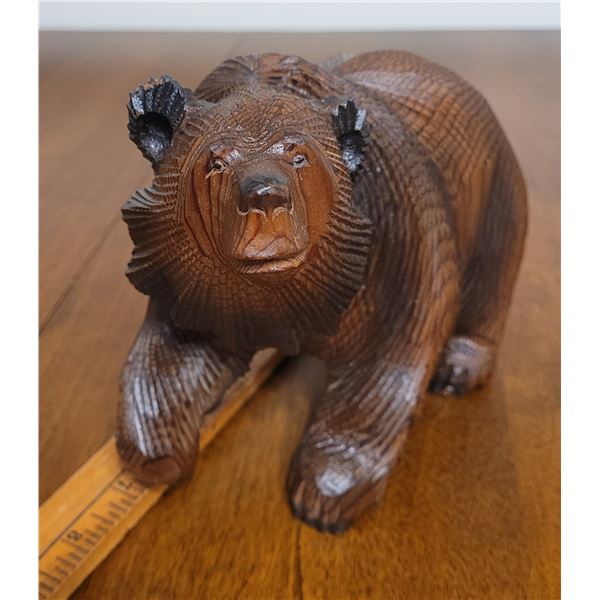 Hand carved wooden bear