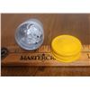 Image 4 : Miniature crystal rabbit in vintage yellow lidded aluminum film cannister