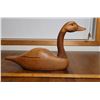 Image 1 : Large hand carved wooden goose - glass eyes - 1940's - 19" long