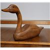 Image 2 : Large hand carved wooden goose - glass eyes - 1940's - 19" long