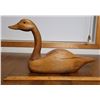 Image 3 : Large hand carved wooden goose - glass eyes - 1940's - 19" long