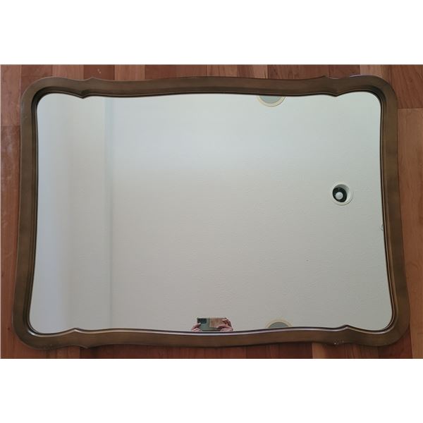 Wood perfect dresser mirror with hanging rods and all hardware.  (30 1/4" x 41 3/4")