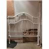 Image 1 : 54" metal bedframe with head and footboard - repainted white @ automotive shop