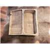 Image 2 : Woven wicker trunk with lid- 15" by 28" by 11"H