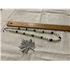 Image 2 : Faux Pearl & Stone Necklace, Leaf Brooch
