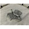 Image 3 : Faux Pearl & Stone Necklace, Leaf Brooch