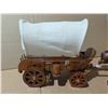 Image 2 : Vintage Model Wooden Wagon decor w/ Decor Horses