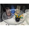 Image 2 : Lot of Vintage Glassware, Plates, Glasses, Salt and Pepper shakers and etc.
