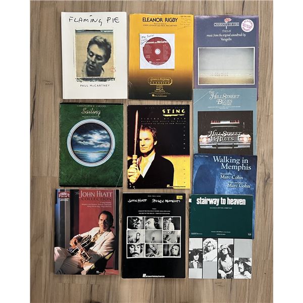 Lot of sheet music for Guitar, Vocal, Piano. Beatles, Hyatt, Sting, Cohn.