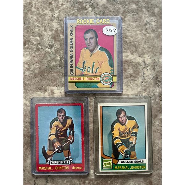 Pride of Birch Hills. Marshall Johnson Hockey cards. Golden Seals Rookie card. 1972-74. Former P.A. 