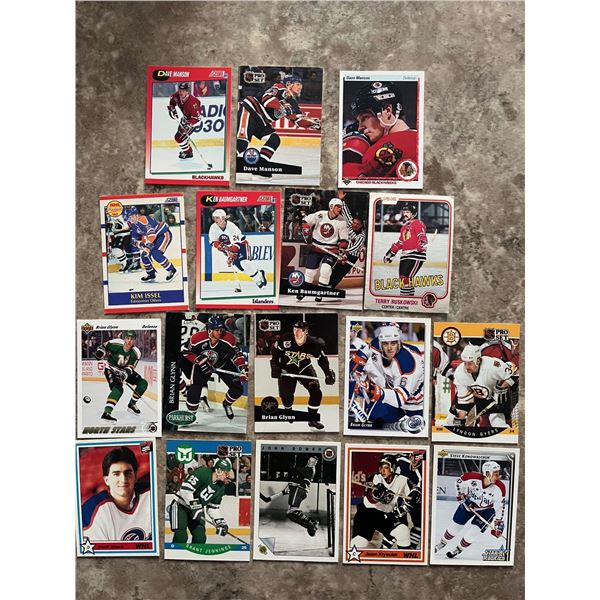 P.A. & Area hockey heroes lot of 17 different cards. Issel, Baumgartner, Manson, Glynn.