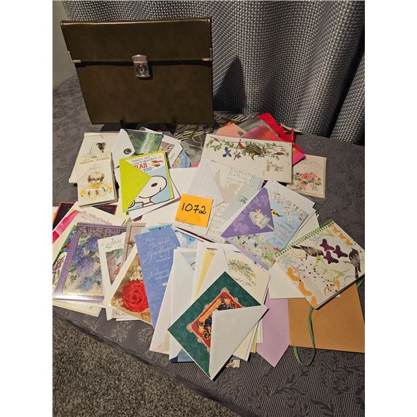 Assortment of 65 all occasion cards with envelopes and a portfolio
