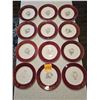 Image 3 : Set of 12 Georgian China "Tudor Rose" Dinner Plates (pattern on some plates has faded)
