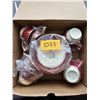 Image 1 : Georgian China "Tudor Rose" 11  6" Saucers, 8 Tea Cups