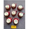 Image 5 : Georgian China "Tudor Rose" 11  6" Saucers, 8 Tea Cups