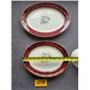 Image 2 : Georgian China "Tudor Rose" Platers 1 - 13" and 1 - 11"