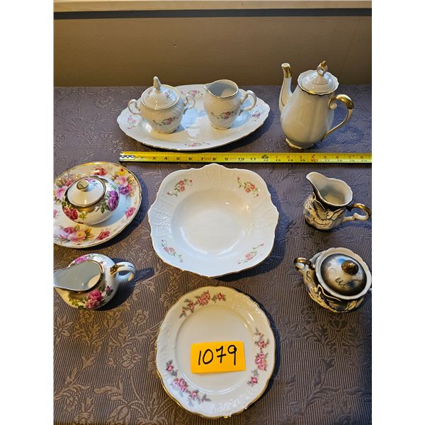 Misc. China Platers, Tea pot, Creamers and Sugars