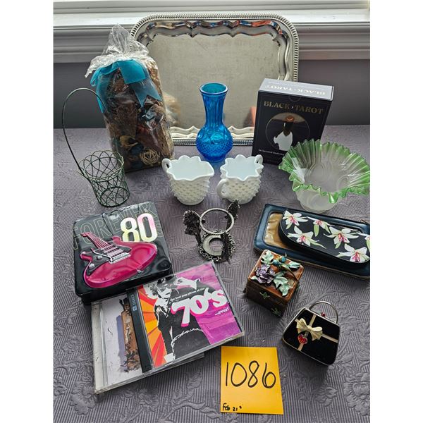 70's and 80's CDs, Hob Nail Cream and Sugar, and other misc. items (see pictures)