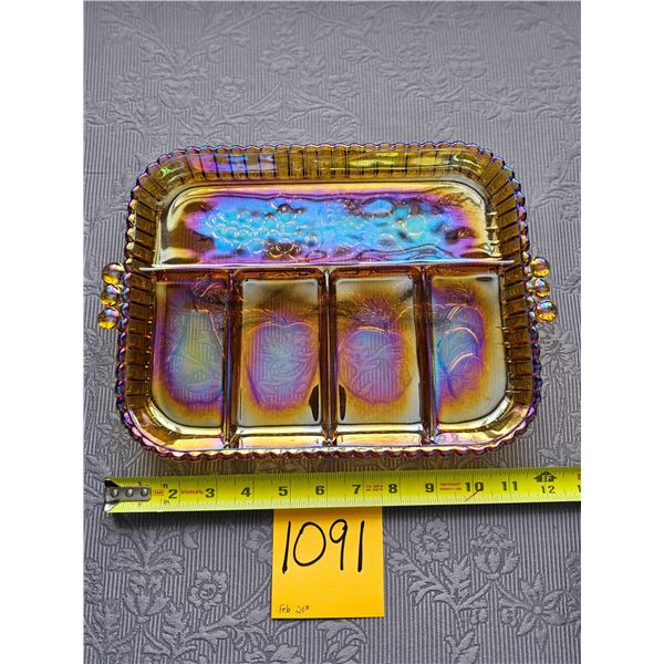 Vintage Indiana Carnaval Glass Serving Platter (Merigold)