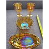 Image 1 : Merigold Carnaval Glass two Goblets and two pickle/relish dishes
