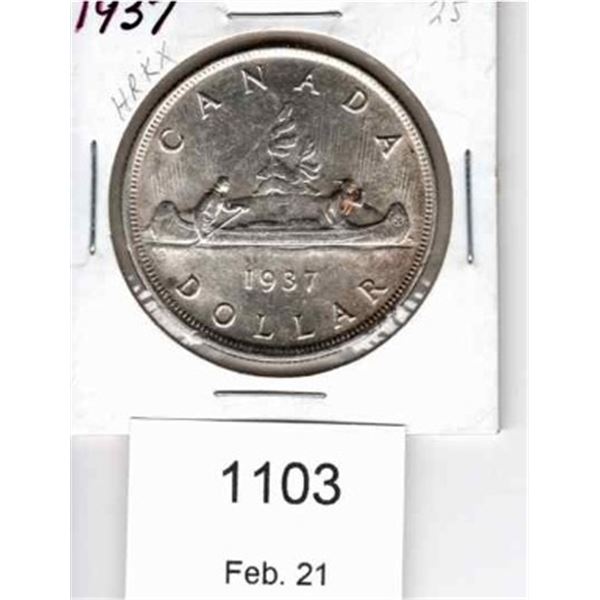1937 Canadian Silver Dollar