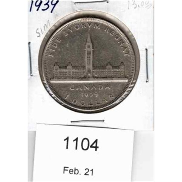 1939 Canadian Silver Dollar