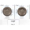 Image 1 : Two 1941 Canadian Fifty Cent Piece