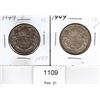 Image 1 : Two 1949 Canadian Fifty Cent Piece