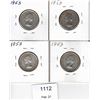 Image 2 : Four 1953 Canadian Quarters