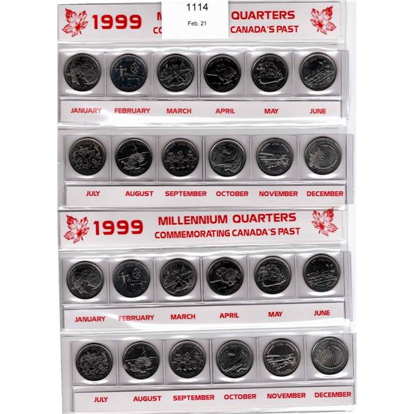 Two Sets 1999 Canadian Millenium Quarters