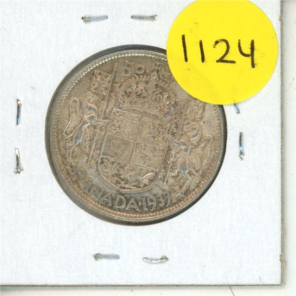1937 Canada Silver 50 Cents.