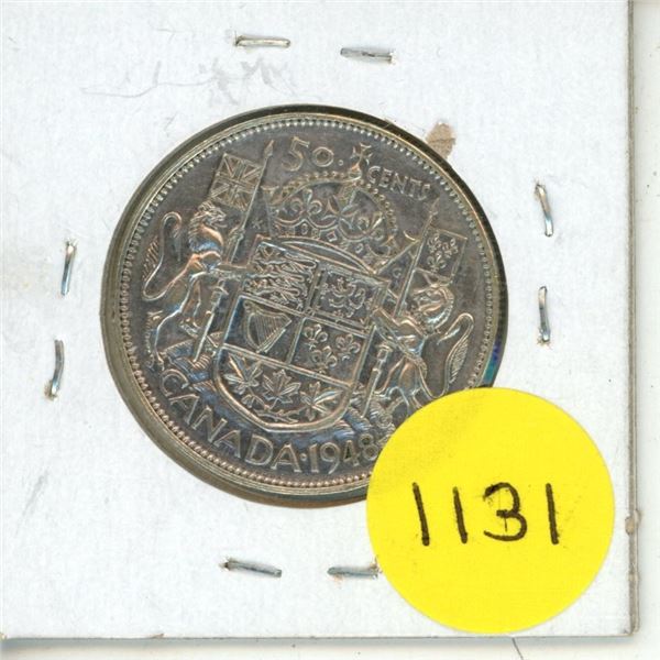 1948 Canada Silver 50 Cents.