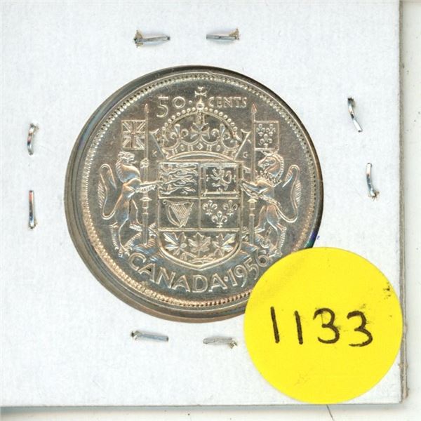 1956 Canada Silver 50 Cents.