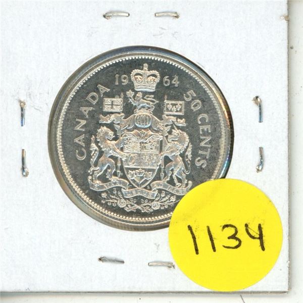 1964 Canada Silver 50 Cents.