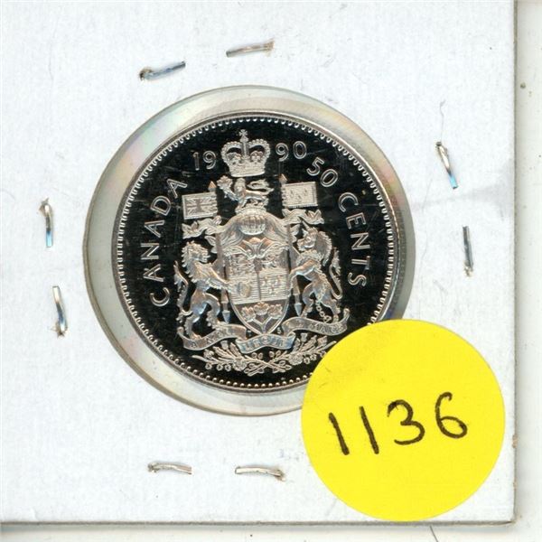 1990 Canada Proof Like 50 Cents.