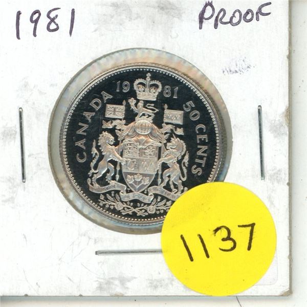 1981 Canada Proof Like 50 Cents.